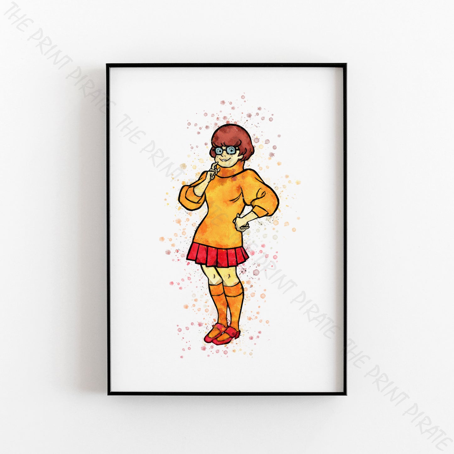 Scooby Doo 'VELMA' Watercolour Splash Wall Art Print