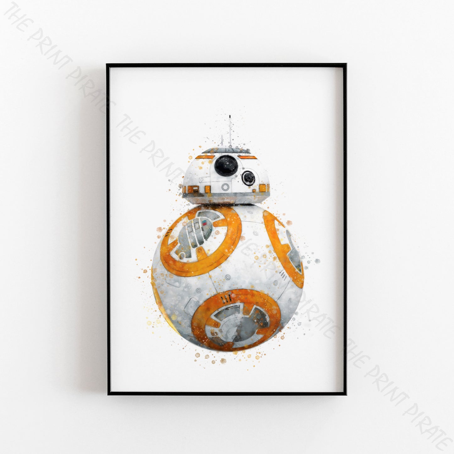 Star Wars 'BB-8 DROID' Watercolour Splash Wall Art Print