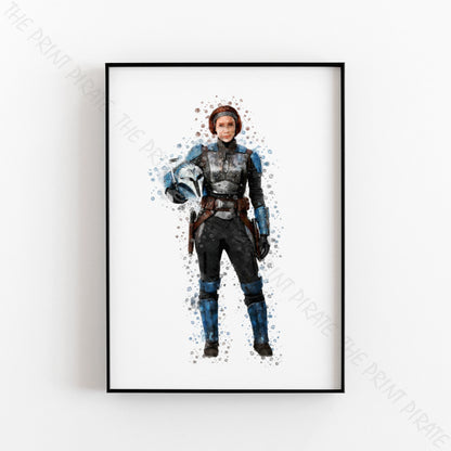 Star Wars 'BO KATAN KRYZE' Watercolour Splash Wall Art Print