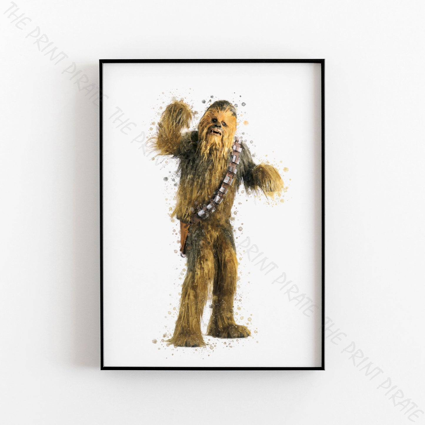 Star Wars 'CHEWBACCA' Watercolour Splash Wall Art Print