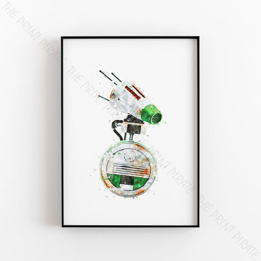 Star Wars 'D-0' Droid Watercolour Splash Wall Art Print