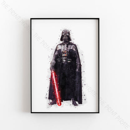 Star Wars 'DARTH VADER' Watercolour Splash Wall Art Print