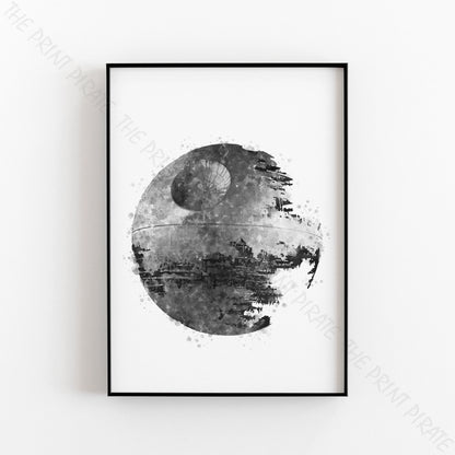 Star Wars 'DEATH STAR' Watercolour Splash Wall Art Print