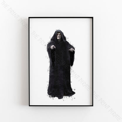 Star Wars 'EMPEROR PALPATINE' Watercolour Splash Wall Art Print