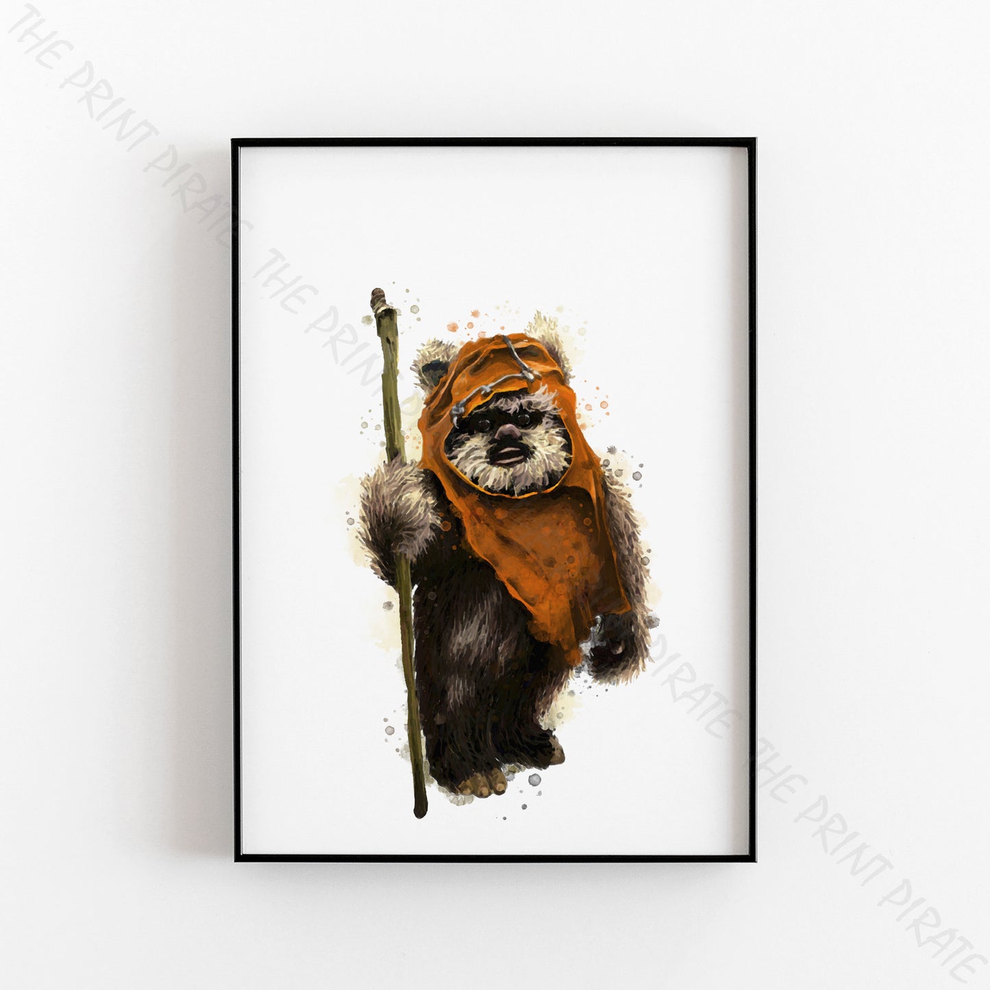 Star Wars 'EWOK' Watercolour Splash Wall Art Print