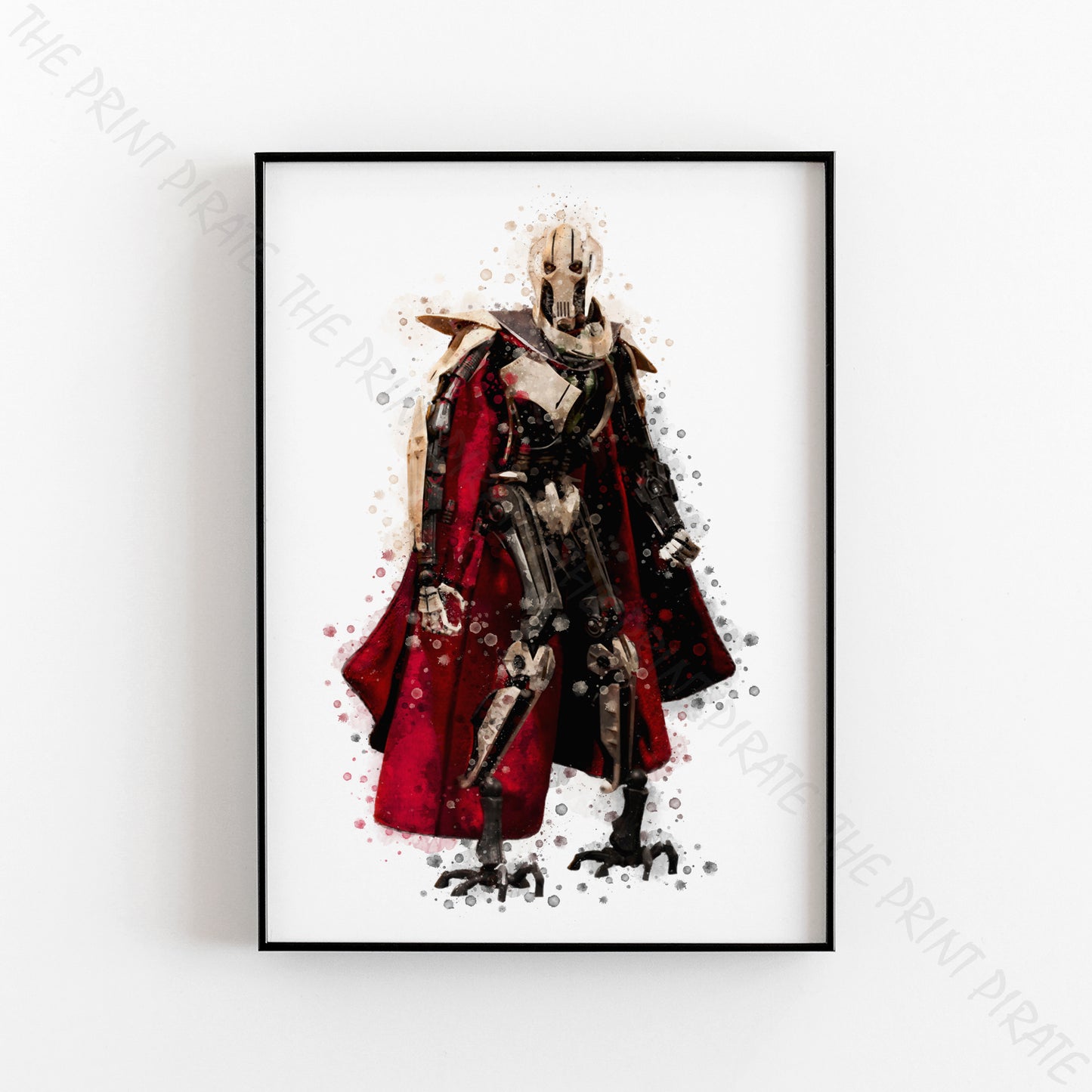 Star Wars 'GENERAL GRIEVOUS' Watercolour Splash Wall Art Print