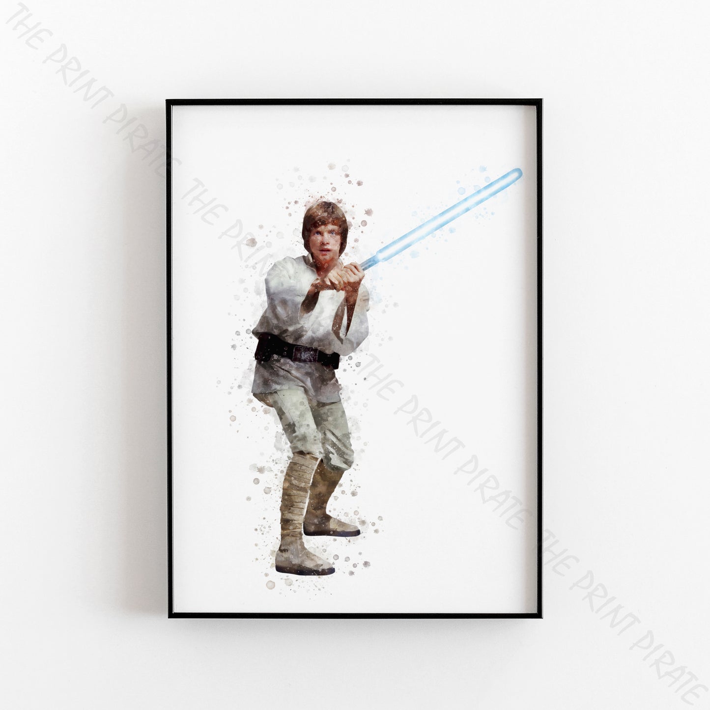 Star Wars 'LUKE SKYWALKER' Watercolour Splash Wall Art Print