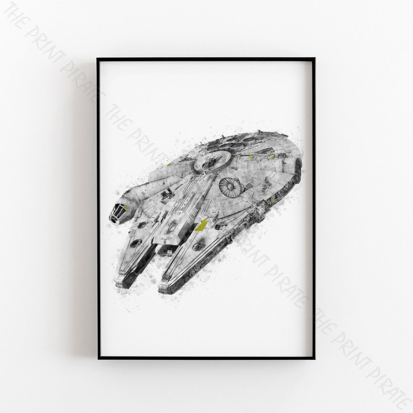 Star Wars 'MILLENNIUM FALCON' Watercolour Splash Wall Art Print