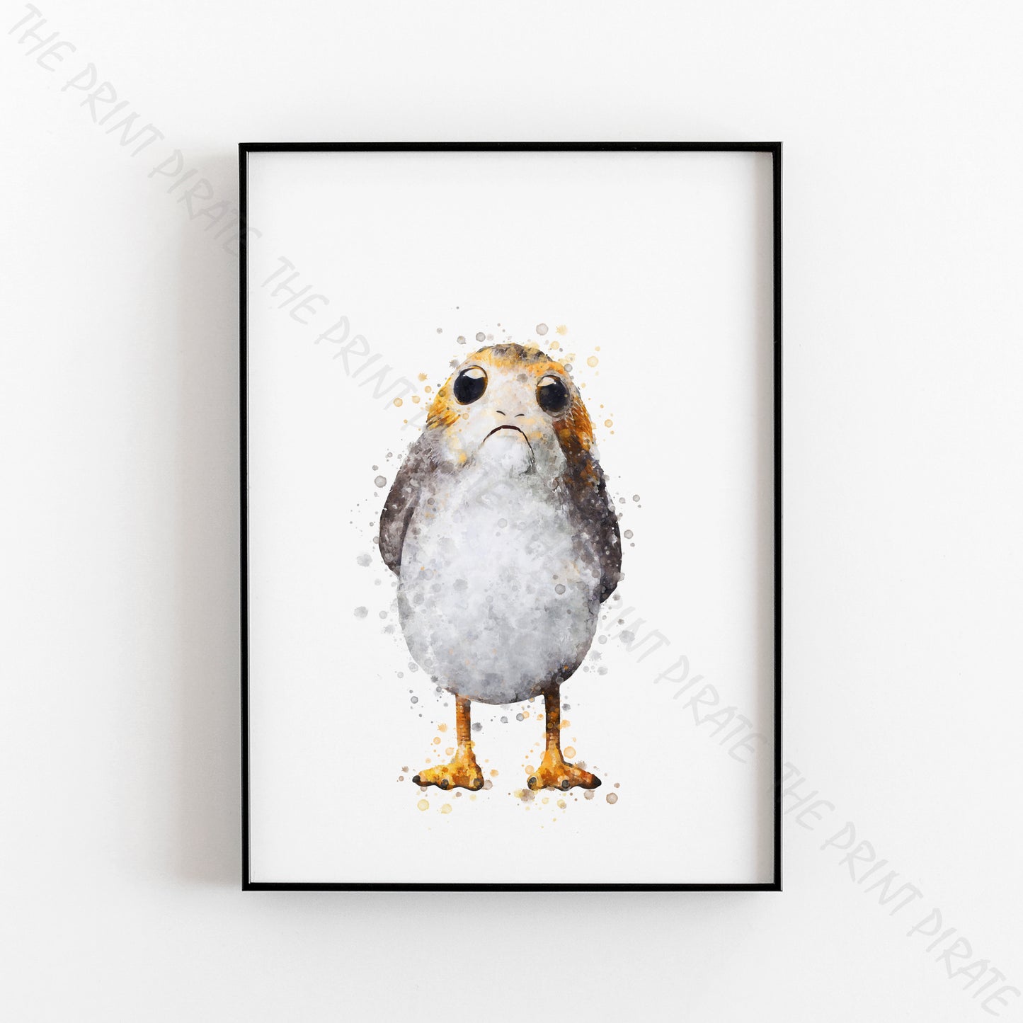 Star Wars 'PORG' Watercolour Splash Wall Art Print