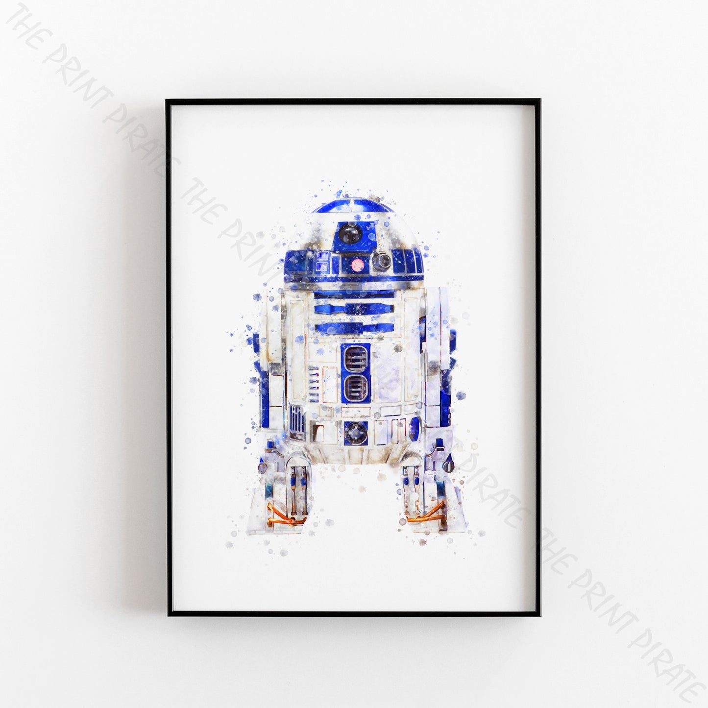 Star Wars 'R2-D2' Droid Watercolour Splash Wall Art Print