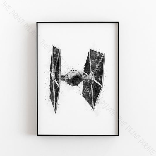 Star Wars 'TIE FIGHTER'  Watercolour Splash Wall Art Print