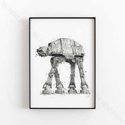 Star Wars 'AT-AT WALKER' Watercolour Splash Wall Art Print