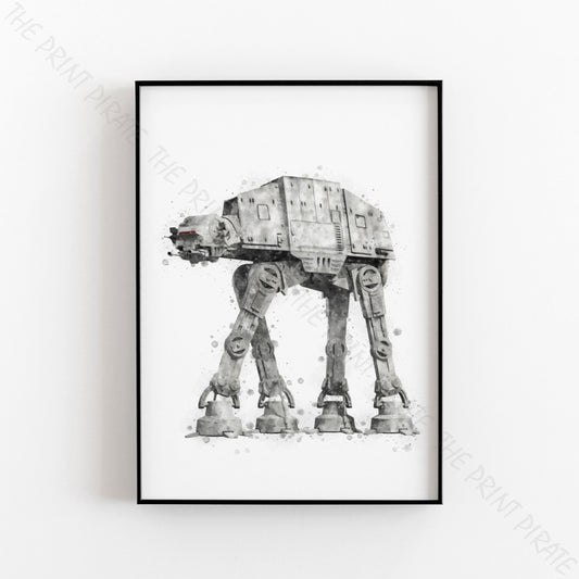 Star Wars 'AT-AT WALKER' Watercolour Splash Wall Art Print