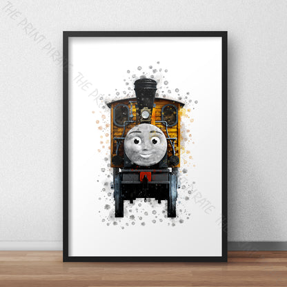 Thomas and Friends 'BASH' Watercolour Splash Wall Art Print