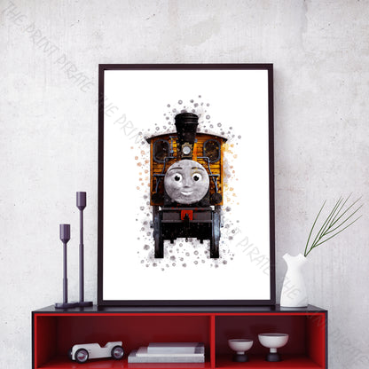 Thomas and Friends 'BASH' Watercolour Splash Wall Art Print