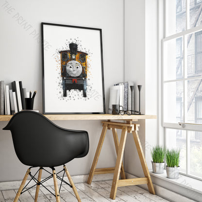 Thomas and Friends 'BASH' Watercolour Splash Wall Art Print