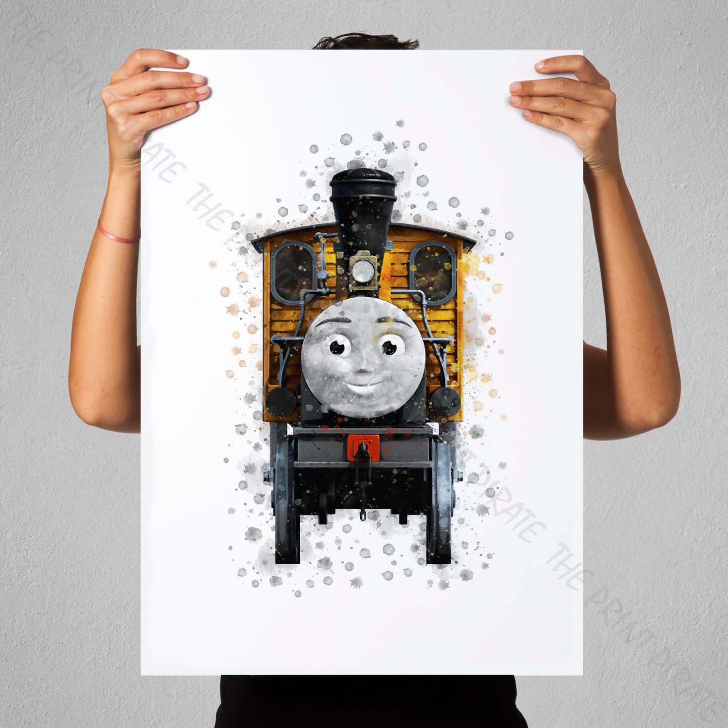 Thomas and Friends 'BASH' Watercolour Splash Wall Art Print