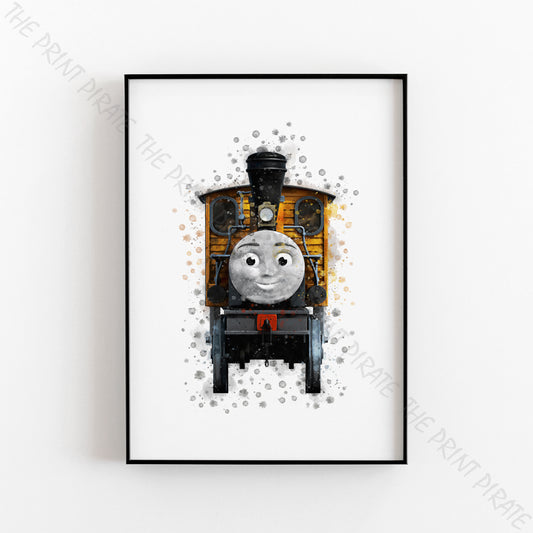 Thomas and Friends 'BASH' Watercolour Splash Wall Art Print