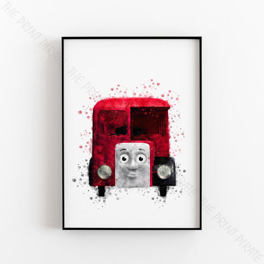 Thomas and Friends 'BERTIE BUS' Watercolour Splash Wall Art Print