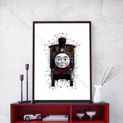 Thomas and Friends 'CRASH' Watercolour Splash Wall Art Print