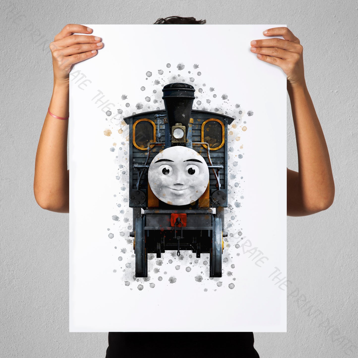 Thomas and Friends 'CRASH' Watercolour Splash Wall Art Print