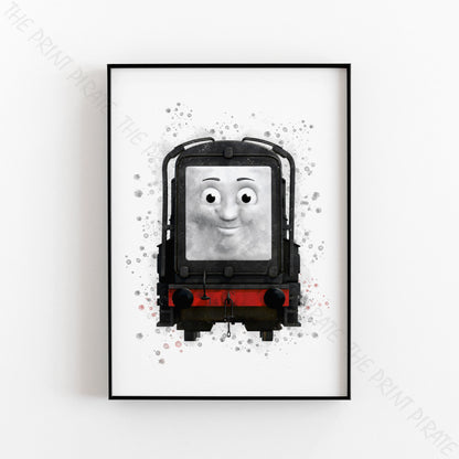 Thomas and Friends 'DIESEL' Watercolour Splash Wall Art Print