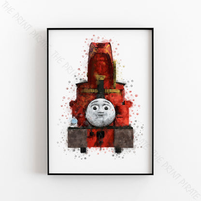 Thomas and Friends 'HARVEY' Watercolour Splash Wall Art Print