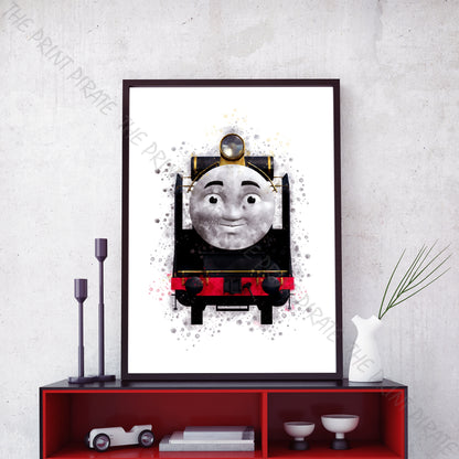 Thomas and Friends 'HIRO' Watercolour Splash Wall Art Print