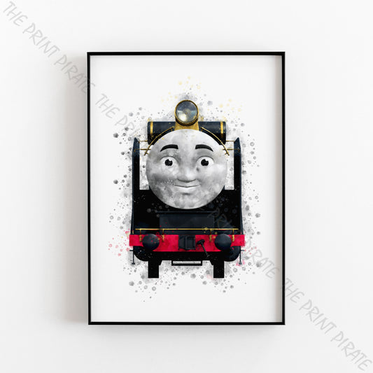 Thomas and Friends 'HIRO' Watercolour Splash Wall Art Print