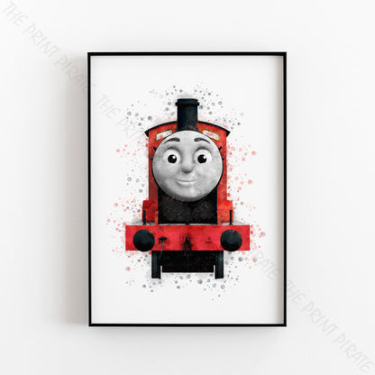 Thomas and Friends 'JAMES' Watercolour Splash Wall Art Print