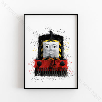 Thomas and Friends 'MAVIS' Watercolour Splash Wall Art Print