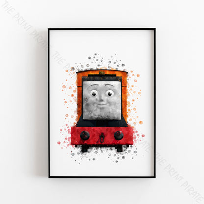 Thomas and Friends 'RUSTY' Watercolour Splash Wall Art Print