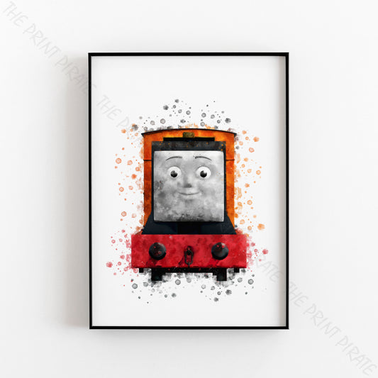 Thomas and Friends 'RUSTY' Watercolour Splash Wall Art Print